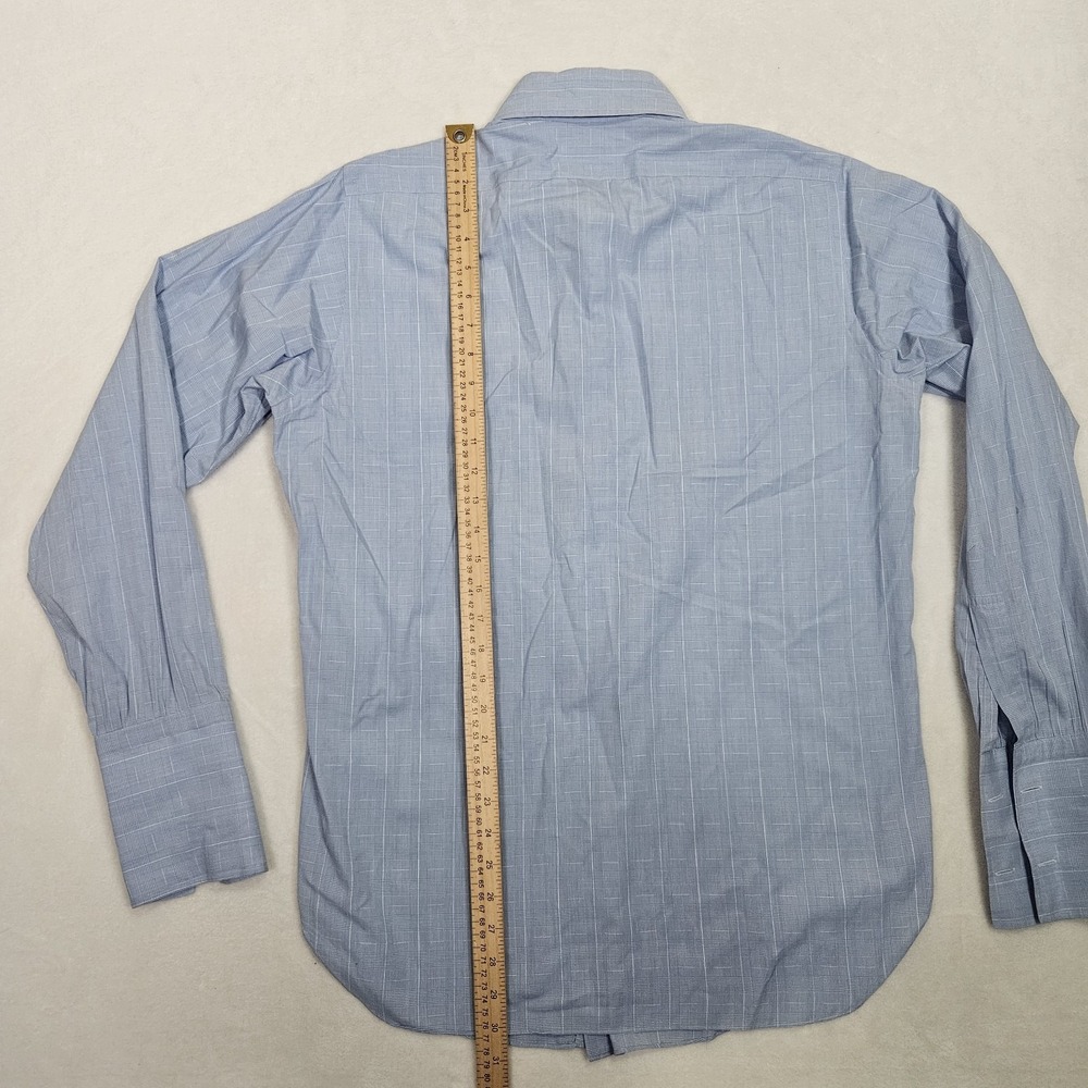Ascot‎ Chang Men's Shirt Size (L) Blue White Custom Made in Hong Kong Vtg - Picture 5 of 7